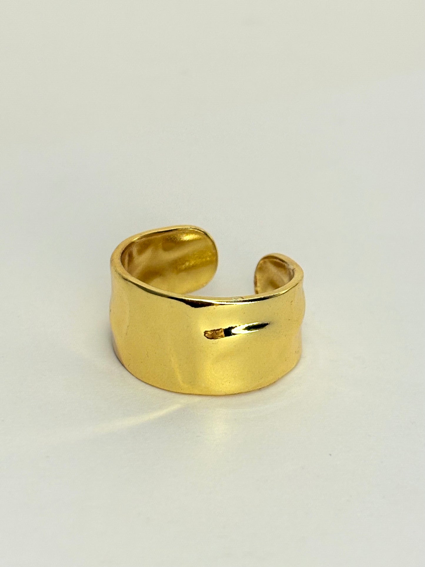 Gold Plated Anti Tarnish Textured Ring
