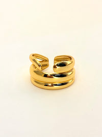Gold Plated Anti Tarnish Triple Band Ring