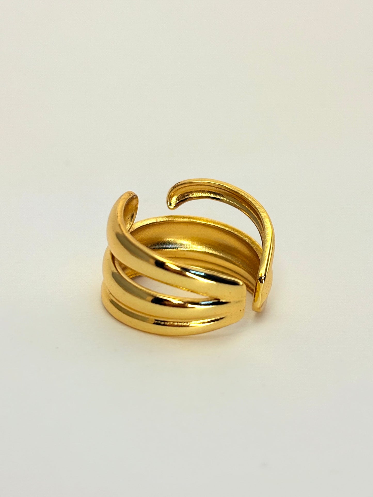 Gold Plated Anti Tarnish Triple Band Ring
