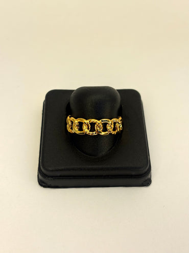 Gold Plated Anti Tarnish Adjustable Link Ring