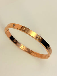 Rose Gold Anti Tarnish Half Stone Cartier Inspired Bracelet