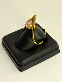 Gold Plated Anti Tarnish V Band Ring with AD Stone