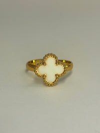 White Anti Tarnish Vancleef Ring