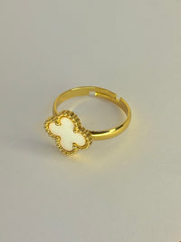 White Anti Tarnish Vancleef Ring