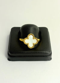 White Anti Tarnish Vancleef Ring