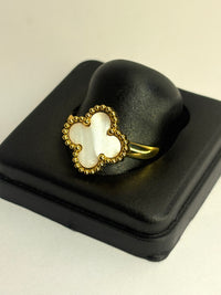 White Anti Tarnish Vancleef Ring