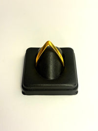 Gold Plated Anti Tarnish V Band Ring