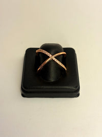 Rose Gold Plated Anti Tarnish AD Stone X Ring