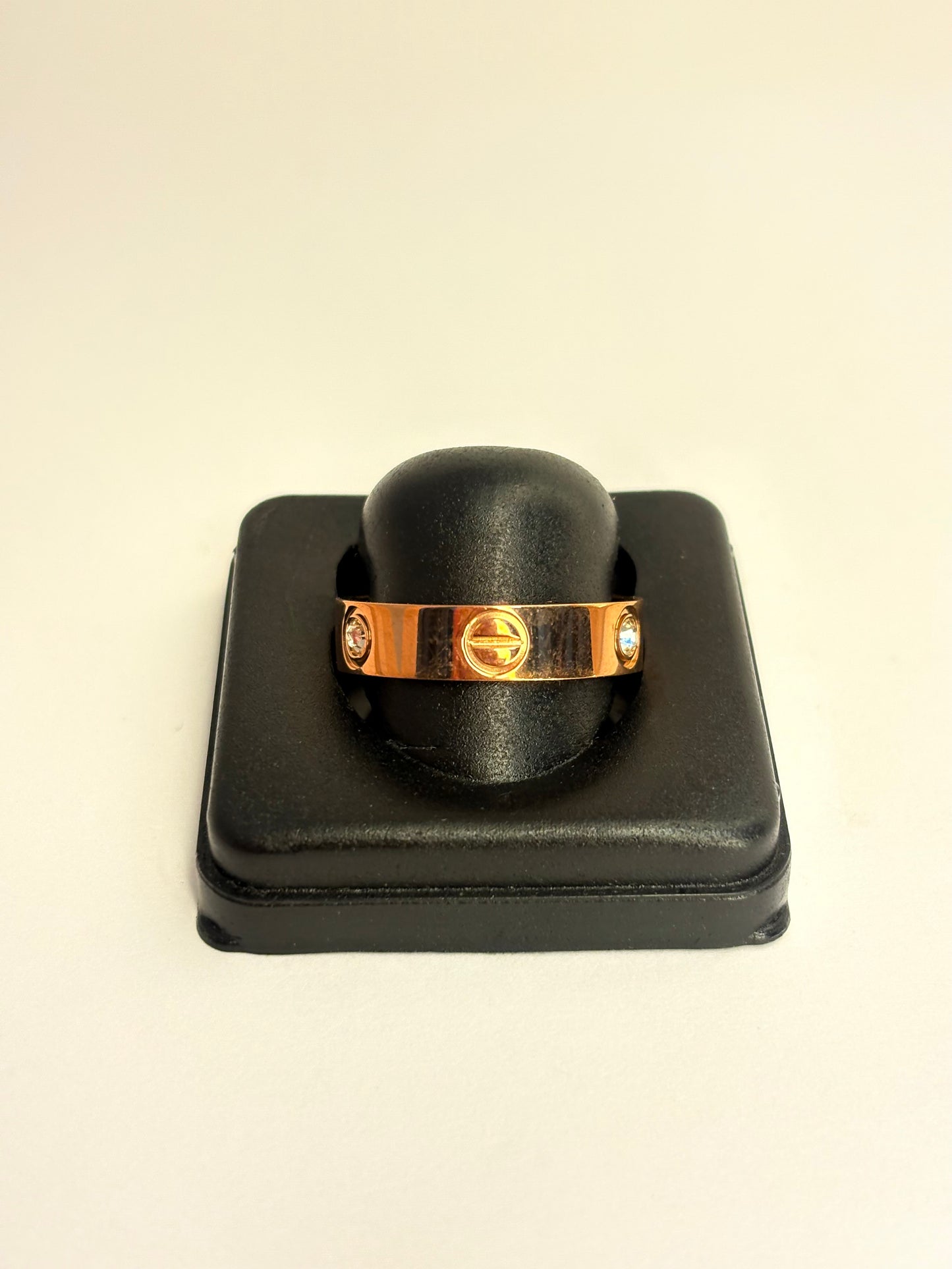 Rose Gold Plated Anti Tarnish AD Stone Band Ring