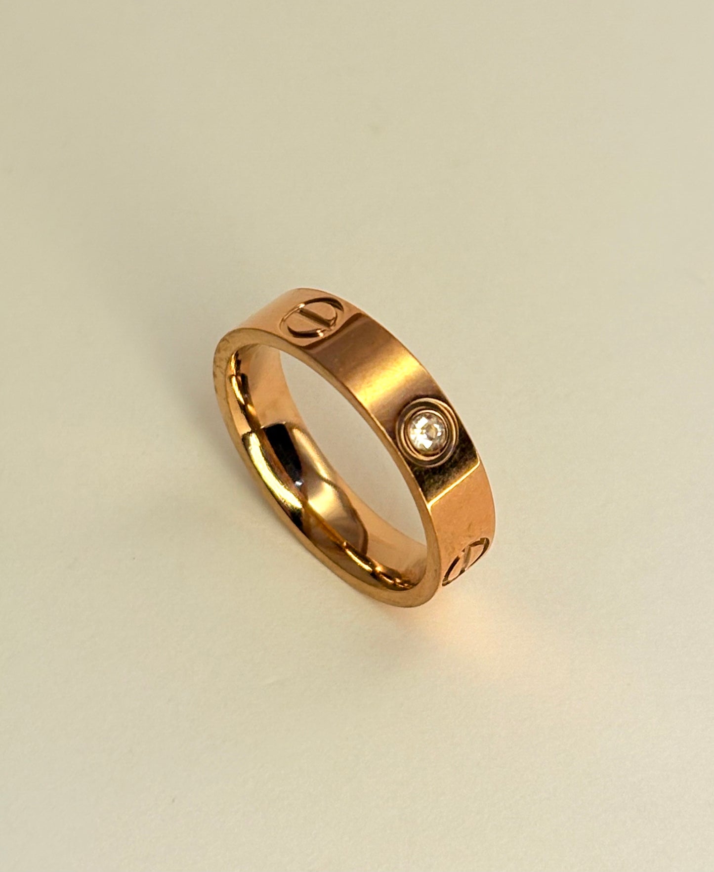 Rose Gold Plated Anti Tarnish AD Stone Band Ring