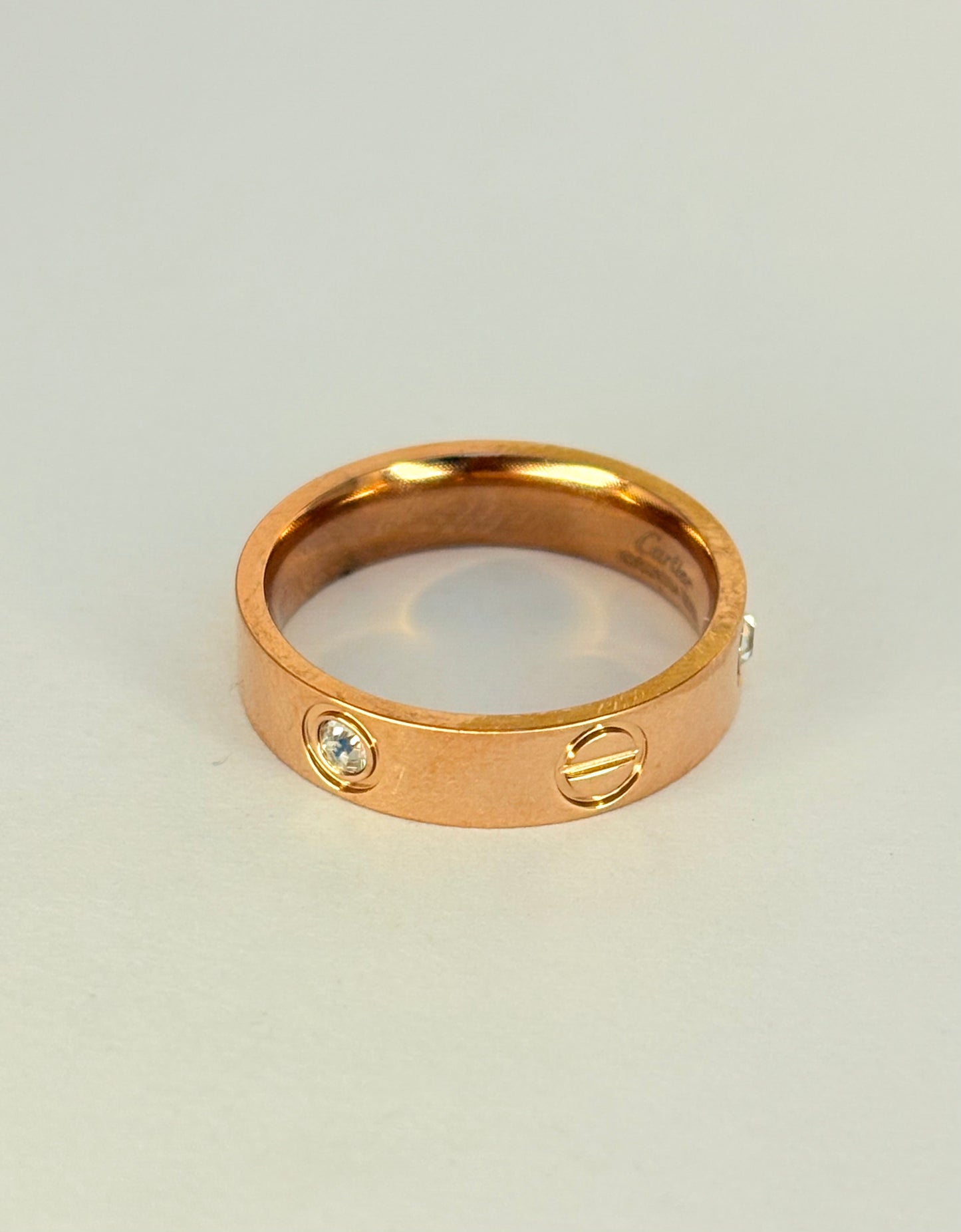 Rose Gold Plated Anti Tarnish AD Stone Band Ring