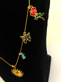 Gold Anti Tarnish Multi Charms Neckpiece