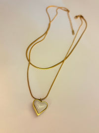 Gold Anti Tarnish Double Layered Reversible Heart Neckpiece