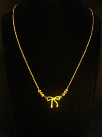 Gold Anti Tarnish Bow Neckpiece
