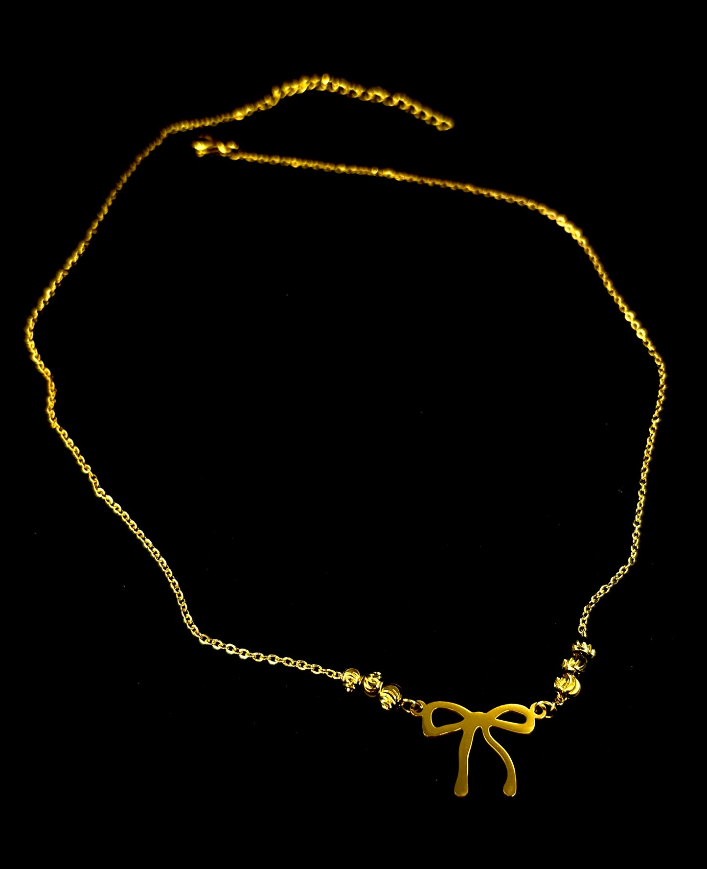 Gold Anti Tarnish Bow Neckpiece