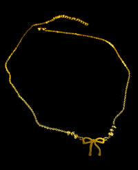 Gold Anti Tarnish Bow Neckpiece