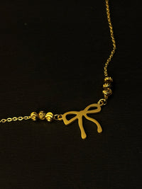 Gold Anti Tarnish Bow Neckpiece