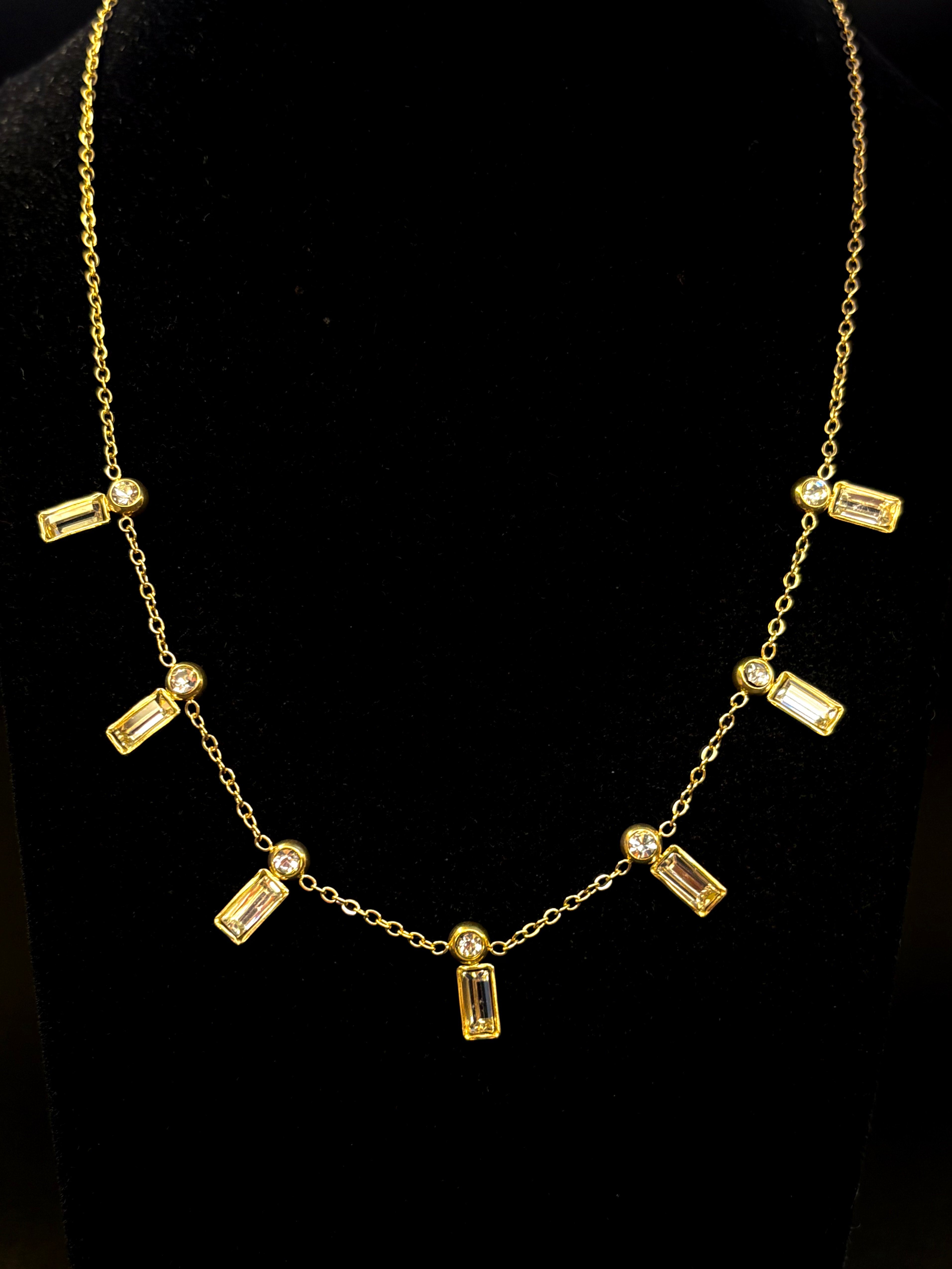 Gold Anti Tarnish AD Stones Neckpiece