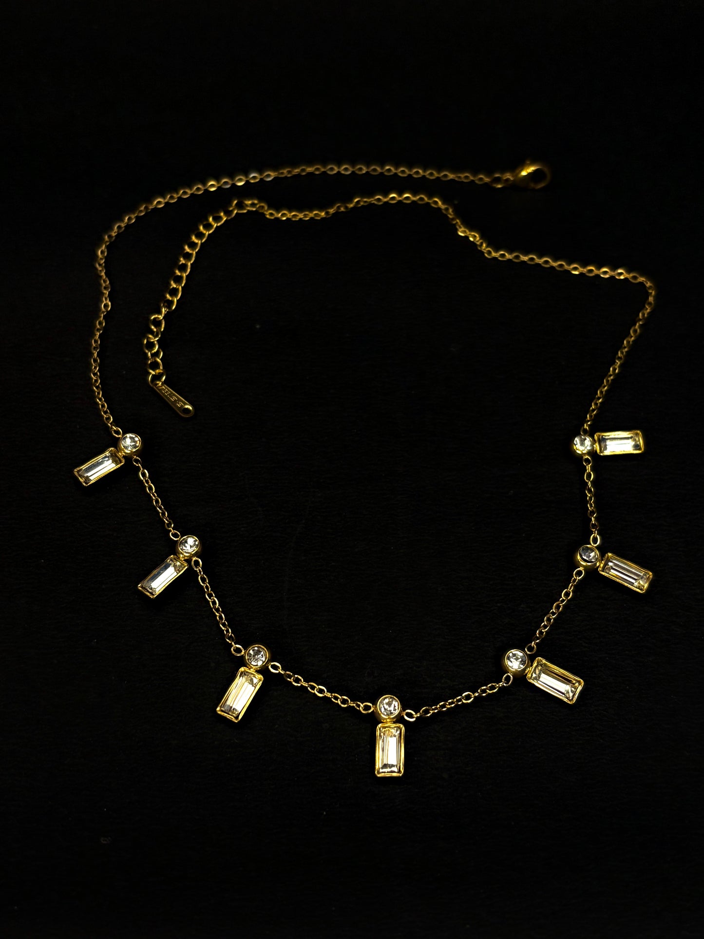 Gold Anti Tarnish AD Stones Neckpiece