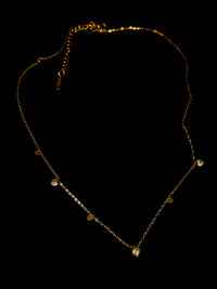 Gold Anti Tarnish AD Stone Hearts Neckpiece