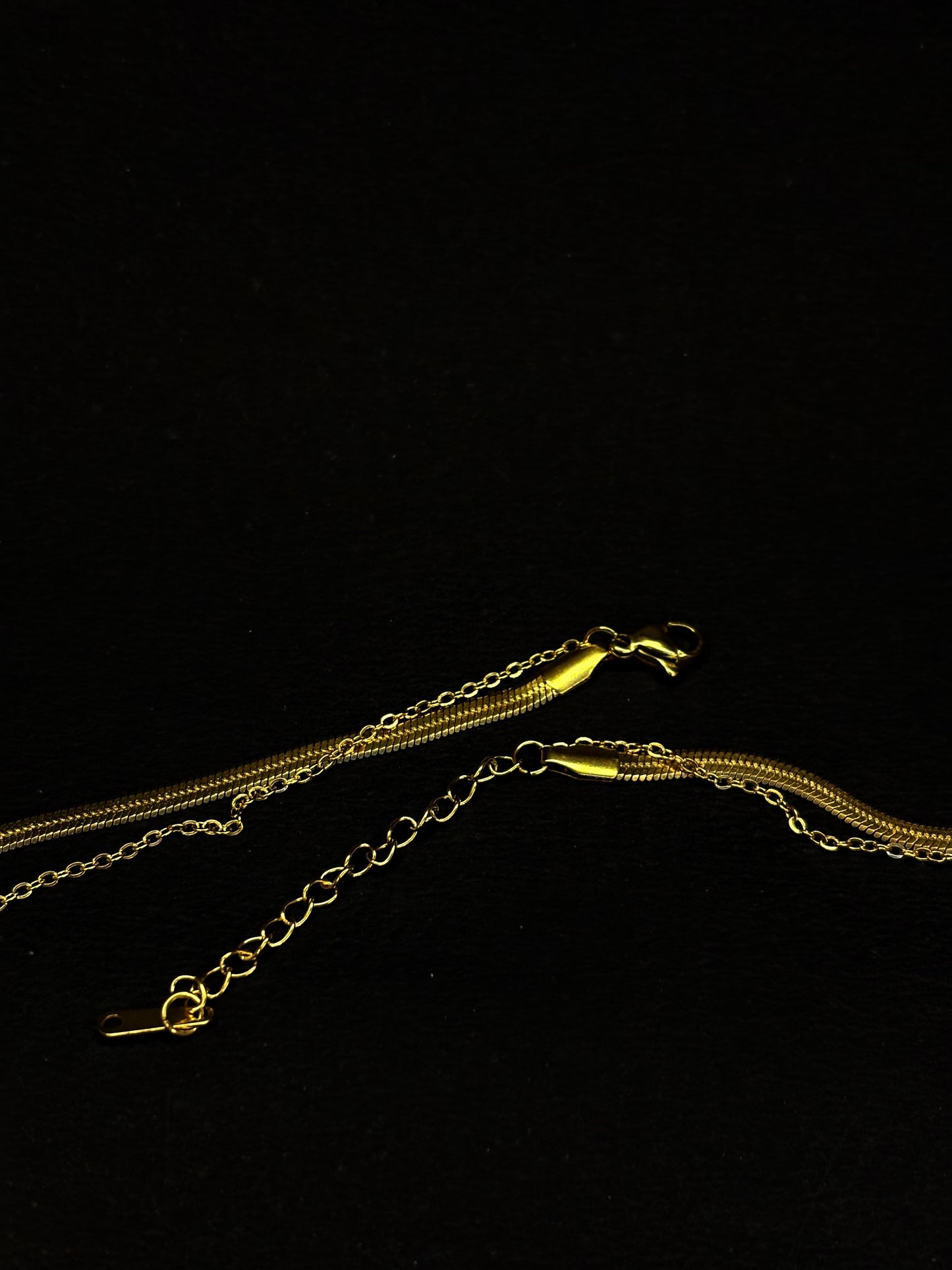 Gold Anti Tarnish Multicolour Fins Double Layered Neckpiece