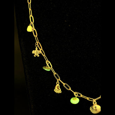 Gold Anti Tarnish Multi Charms Neckpiece