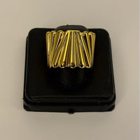 Golden Anti Tarnish Layered Fan Ring