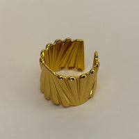 Golden Anti Tarnish Layered Fan Ring