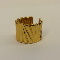 Golden Anti Tarnish Layered Fan Ring