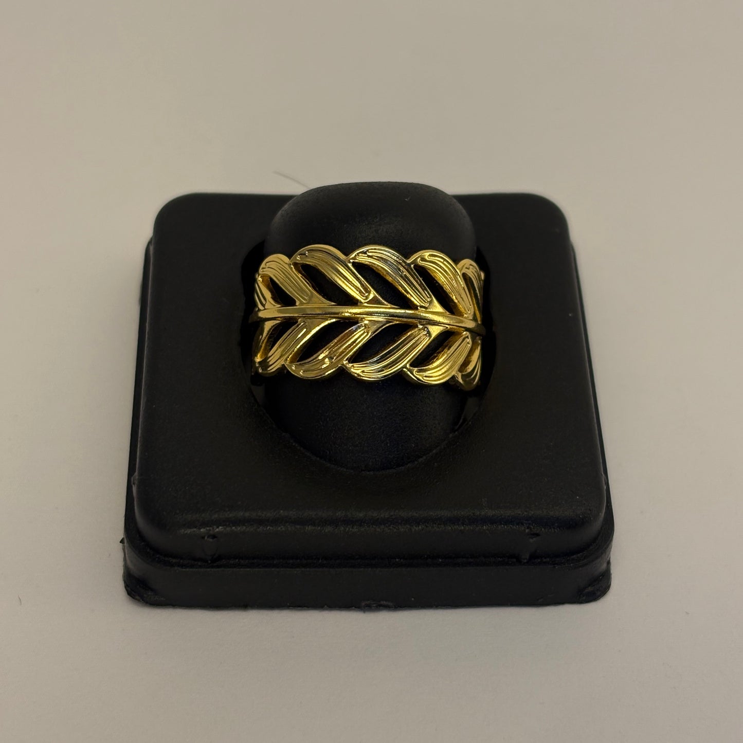 Gold Plated Anti Tarnish Feather Ring