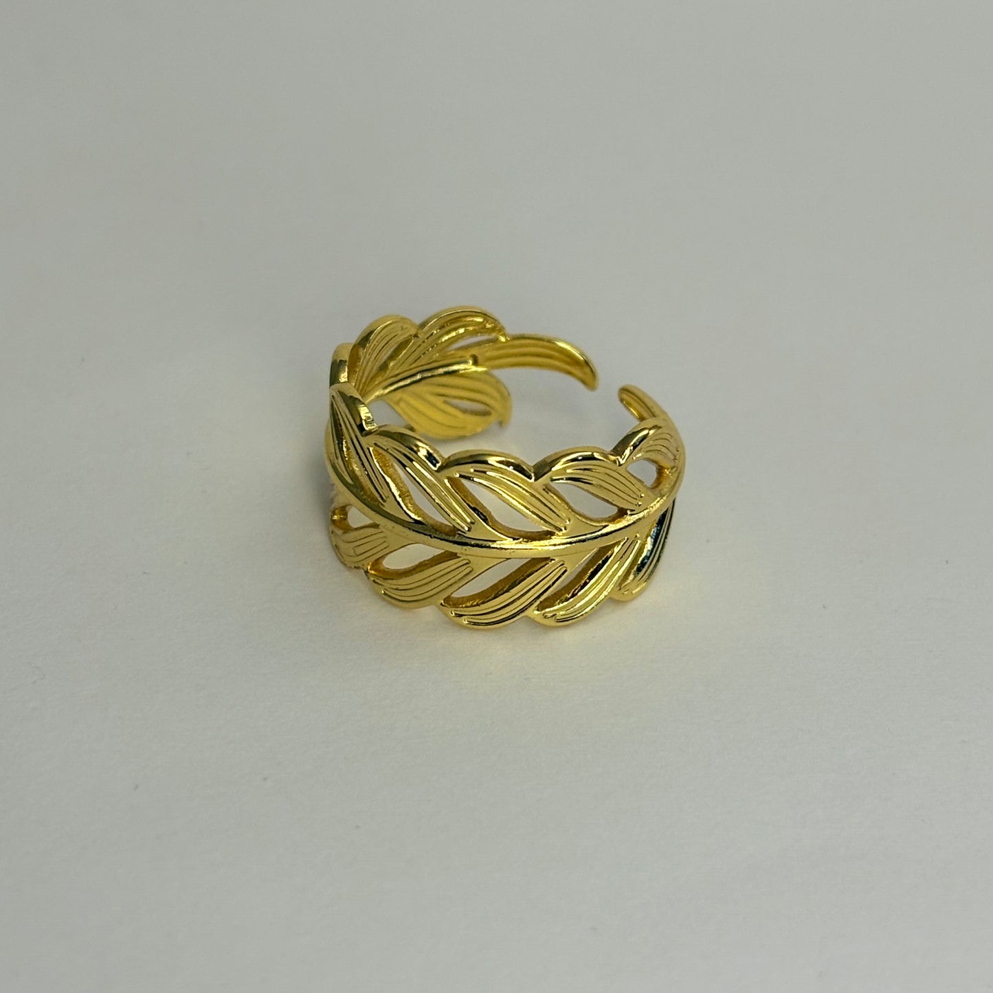 Gold Plated Anti Tarnish Feather Ring