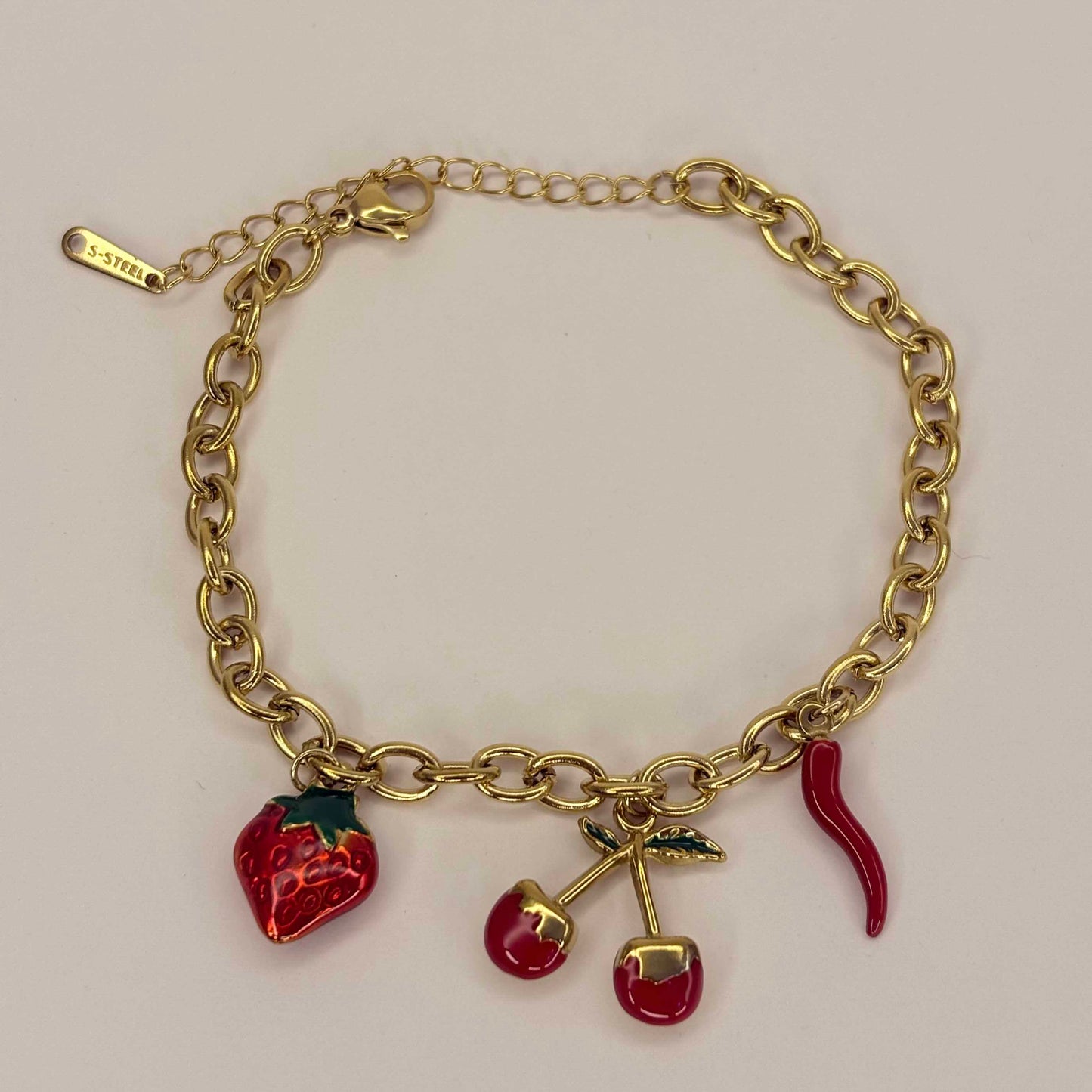 Golden Anti Tarnish Cherry Bracelet