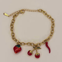 Golden Anti Tarnish Cherry Bracelet