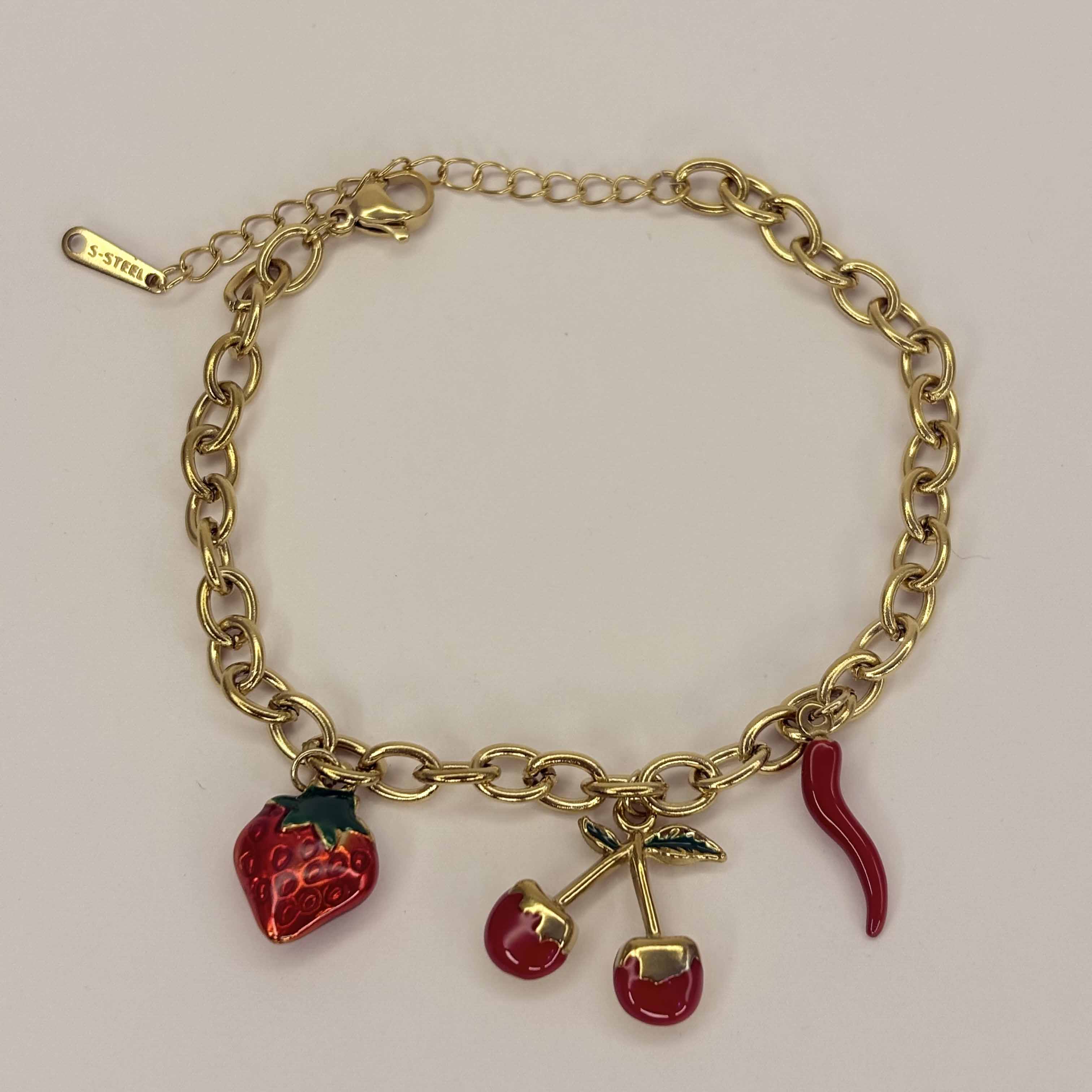 Golden Anti Tarnish Cherry Bracelet