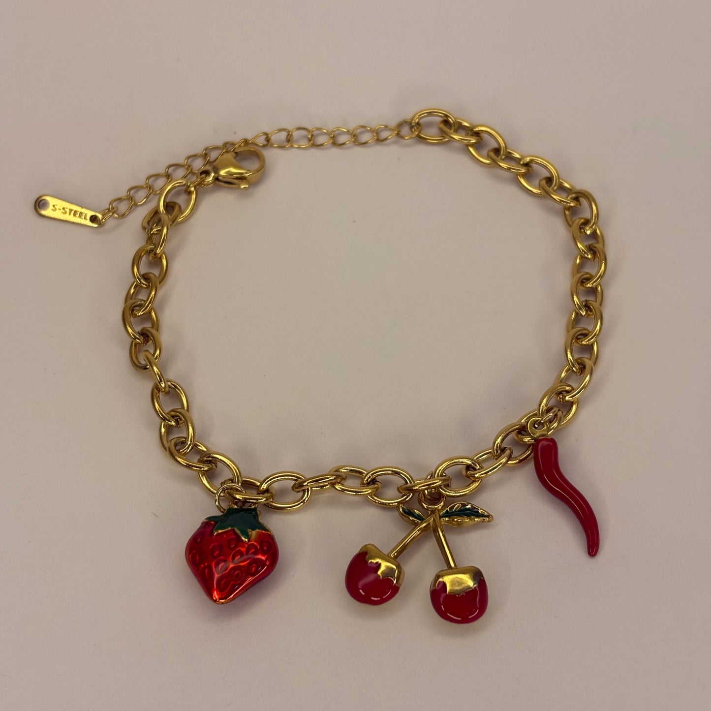 Golden Anti Tarnish Cherry Bracelet