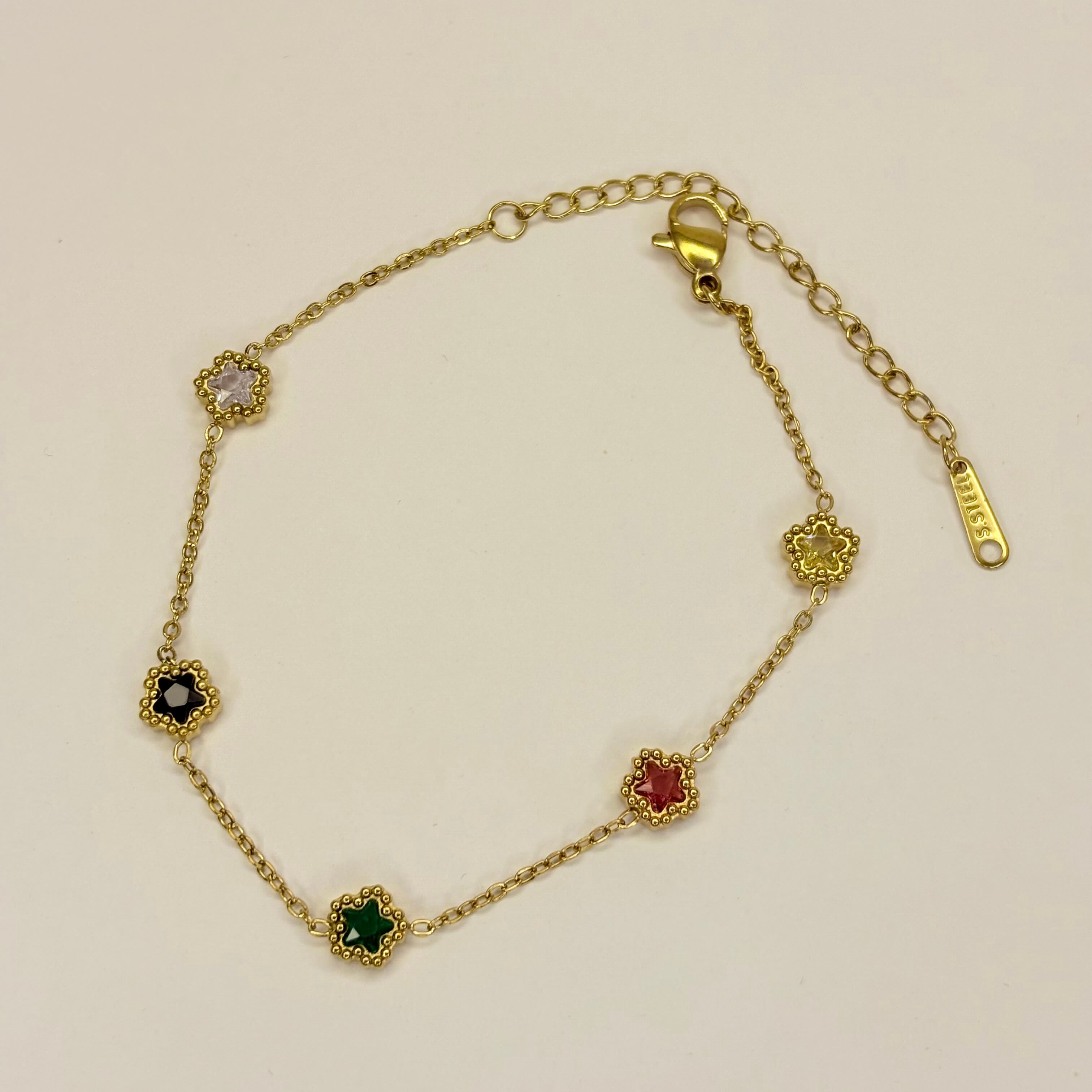 Gold Anti Tarnish Floral Bracelet