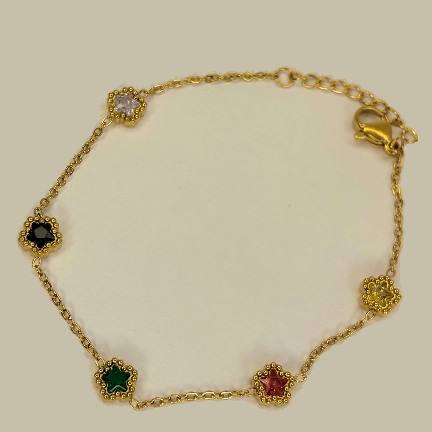 Gold Anti Tarnish Floral Bracelet