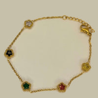 Gold Anti Tarnish Floral Bracelet