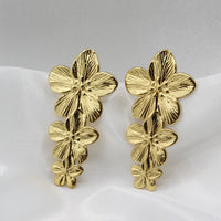 Golden Anti Tarnish Floral Danglers