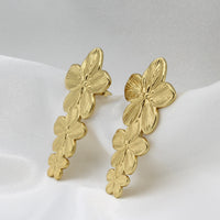 Golden Anti Tarnish Floral Danglers