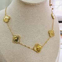 Gold Anti Tarnish Vancleaf Neckpiece