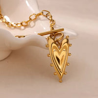 Gold Anti Tarnish Heartlock Neckpiece