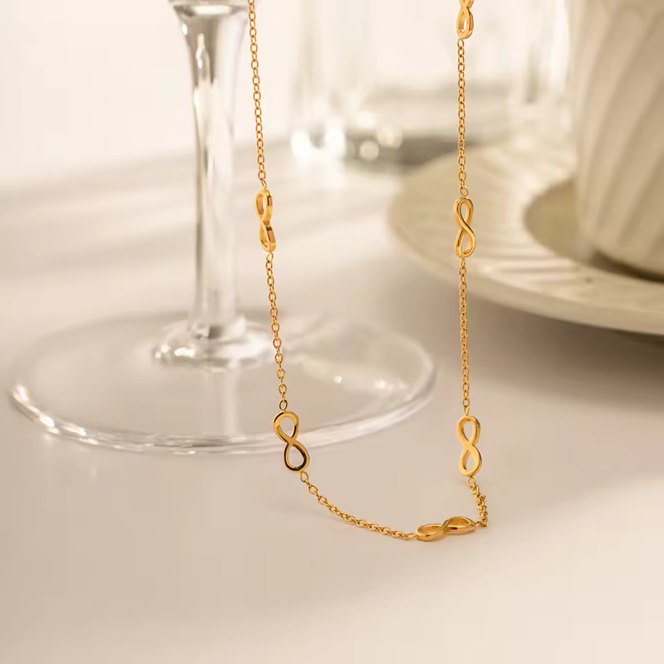 Gold Anti Tarnish Infinity Neckpiece