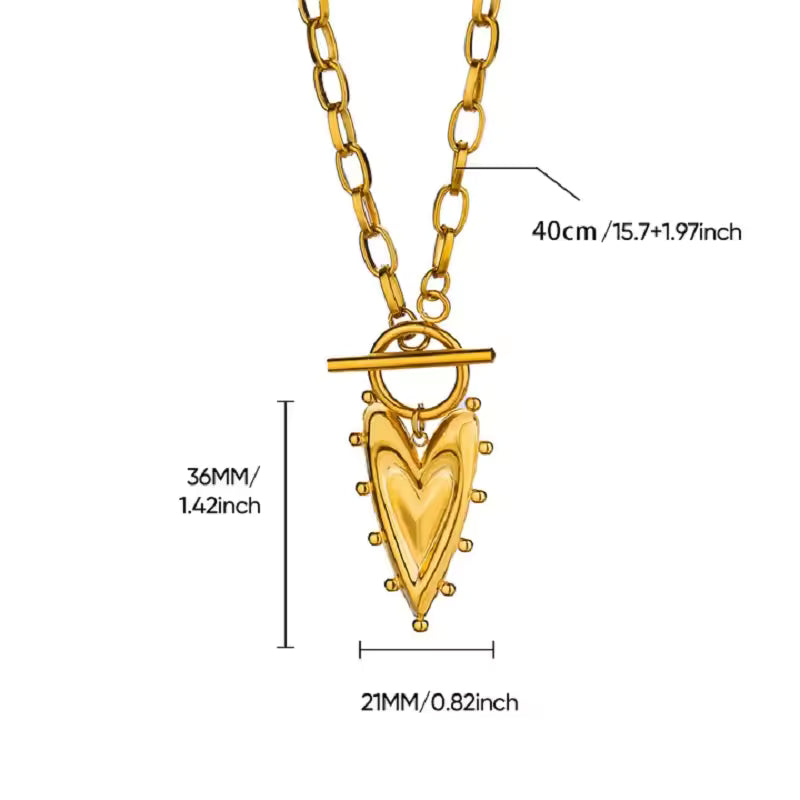 Gold Anti Tarnish Heartlock Neckpiece