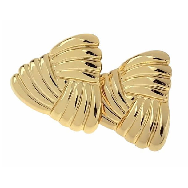 Golden Anti Tarnish Triangle Earrings