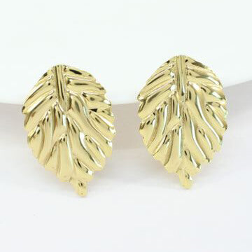Golden Anti Tarnish Leaf Earrings