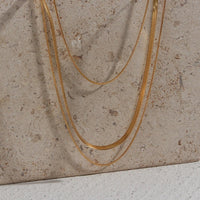 Gold Anti Tarnish Triple Layered Neckpiece
