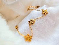 Gold Anti Tarnish Floral Bracelet