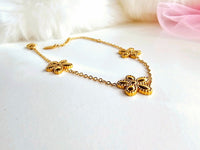Gold Anti Tarnish Floral Bracelet