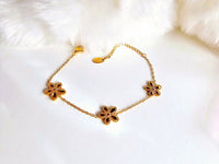 Gold Anti Tarnish Floral Bracelet